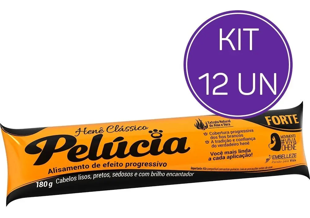 Lot of 12 Brazilian Plush Henna Hair Tinting Straightening 180g - Henê Amazônia
