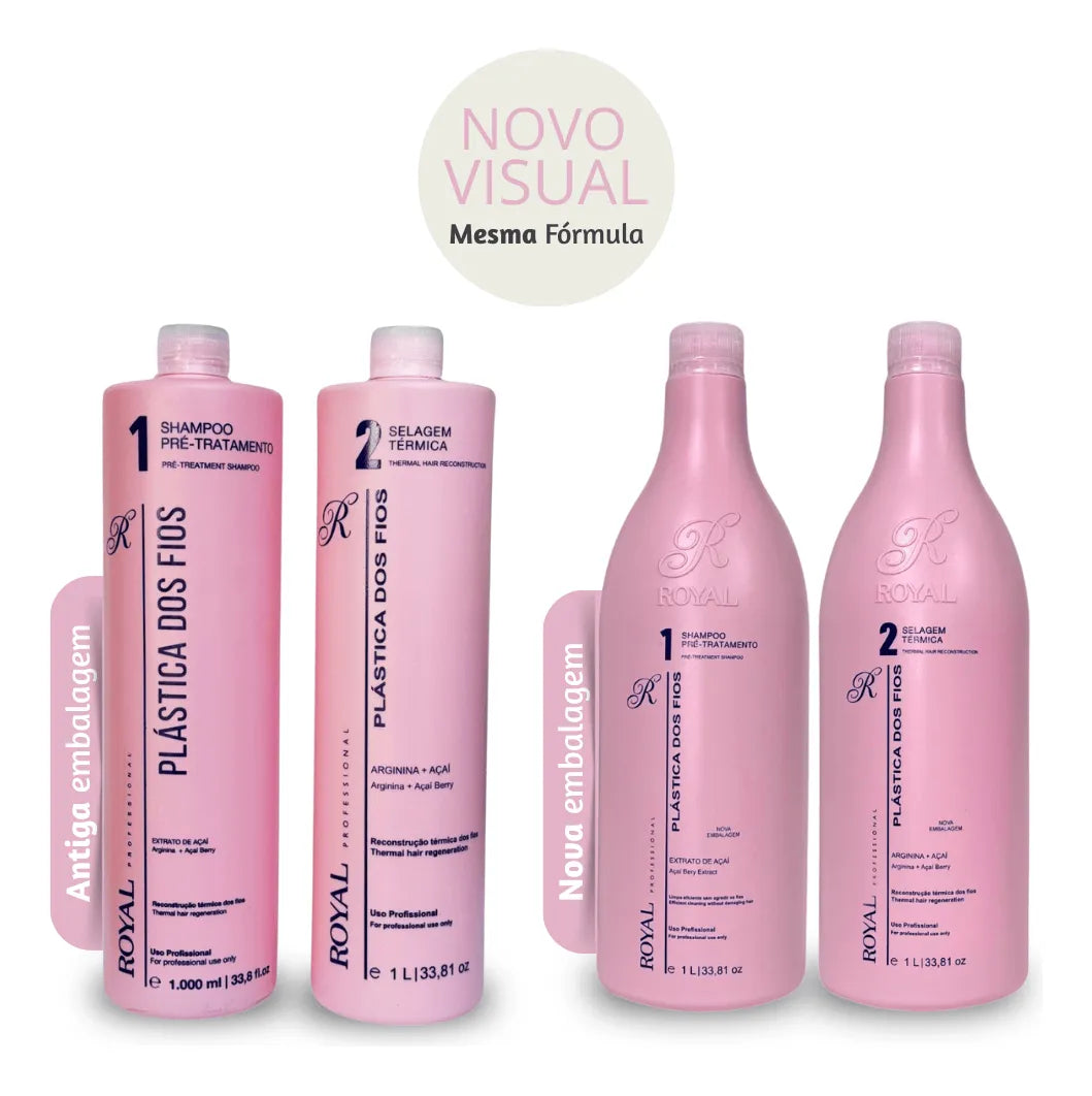 Hair Plastic Thermal Sealing Straightening Smoothing Kit 2 Itens - Royal Professional