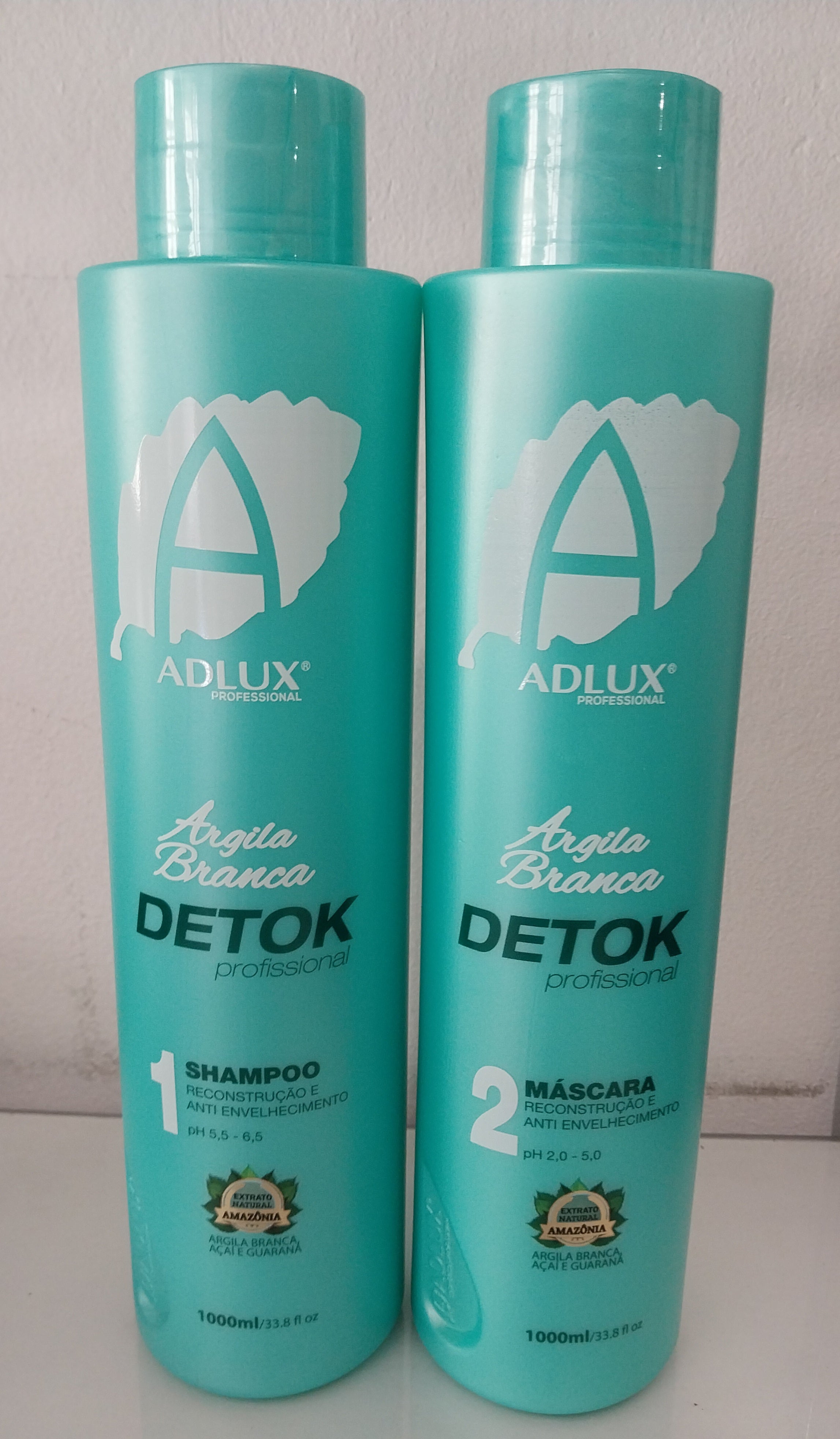 Adlux Hair Treatment Professional Reconstruction White Clay Therapy Hydration Detok's 2x1L - Adlux