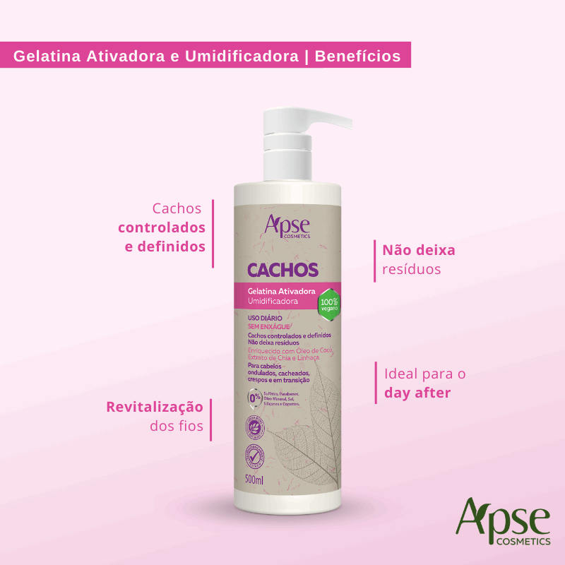 Apse Cosmetics Activators Apse Cosmetics - Activating and Moisturizing Gelatin Curls 16.9 fl oz - Low Poo / No Poo - Conditioning Action