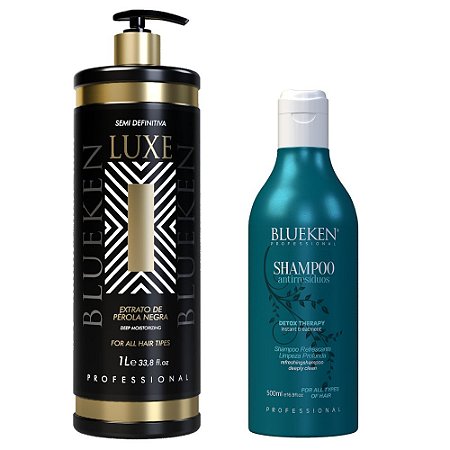 Blueken Hair Straighteners Blueken Luxe Semi Definitive 1 Liter + Detox Therapy Anti -Residue Shampoo 500Ml