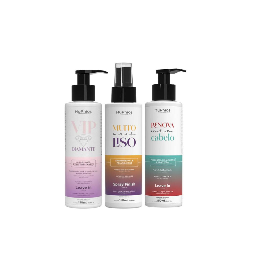 MY PHIOS Home Care Set My Phios Hair Finisher Protection Treatment Leave-in + Spray Kit 3x 150ml