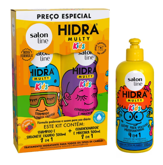 Salon Line Home Care Set Salon Line Hydra Multy Kids Home Care Maintenance Daily Treatment Kit 3x300ml