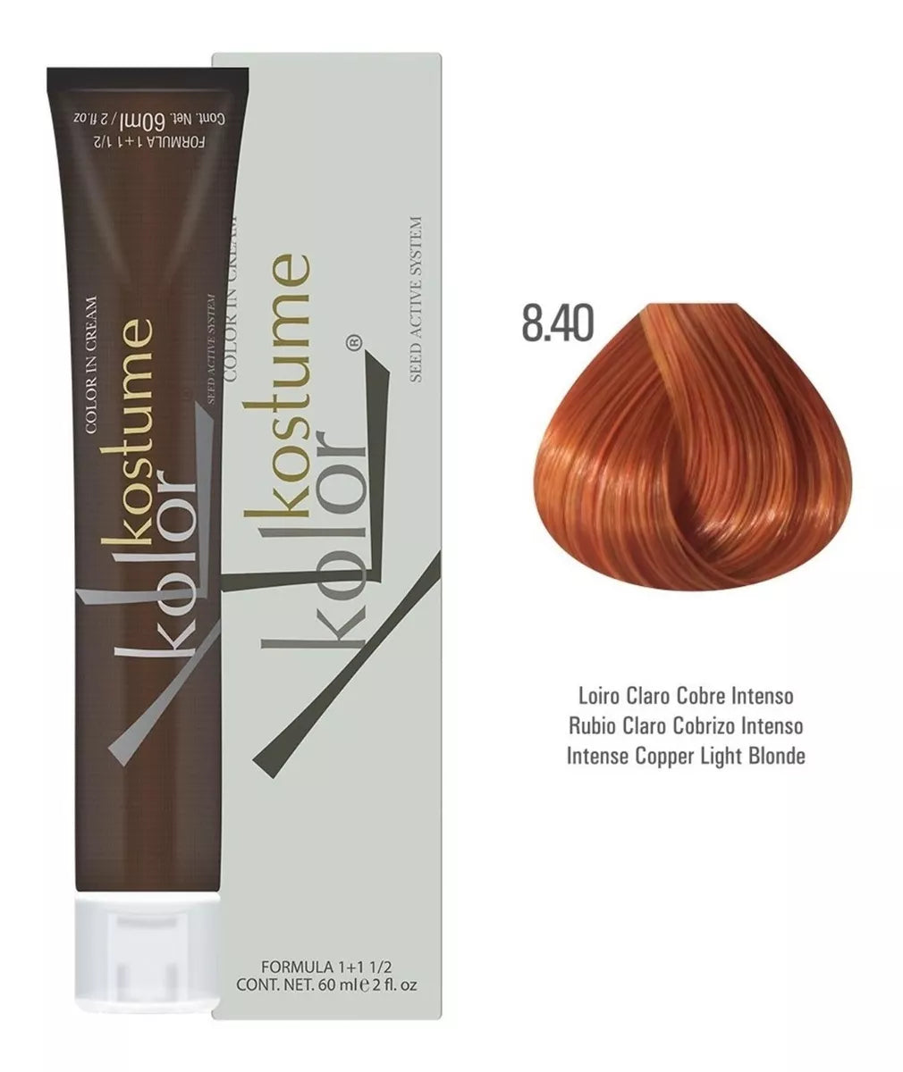 The Keratin Store Hair Color Kostume Kolor 8.40 Coloração Loiro Claro Cobre Intenso 60ml
