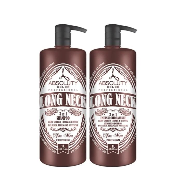 Absoluty Color Home Care Long Neck Chilincado Men Hair Anti Frizz Treatment Kit 2x500ml - Absoluty Color