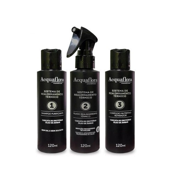 Acquaflora Hair Straighteners Thermal Realignment Thermoactive Nourishing Complex Kit 3x120 - Acquaflora