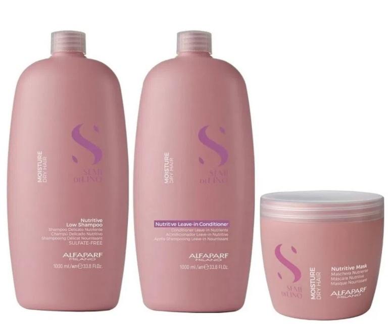 Semi Di Lino Moisture Nutritive Dry Hair Treatment Kit 3 Itens - Alfaparf  Milano