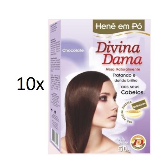 Divina Dama Brazilian Keratin Treatment Lot of 10 Henê Brown Chocolate Powder Henna Straightening 50g - Divina Dama