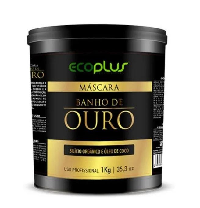 Ecoplus Hair Mask Professional Gold Bath Cream Organic Silicon Coconut Oil Mask 1Kg - Ecoplus