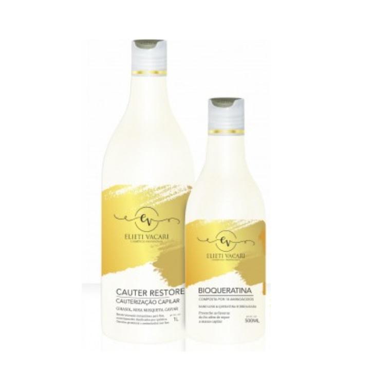 Elieti Vacari Brazilian Keratin Treatment High Impact Cauterization Bio Keratin Revitalizing Kit 2 Itens - Elieti Vacari