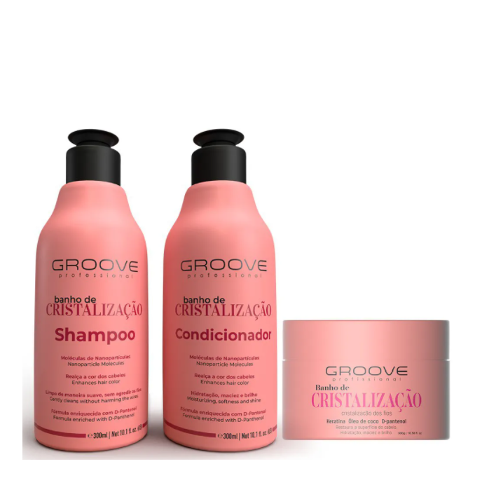 Groove hom Crystallization Bath Enhances Color Moisturizing Treatment Kit 3x300 - Groove