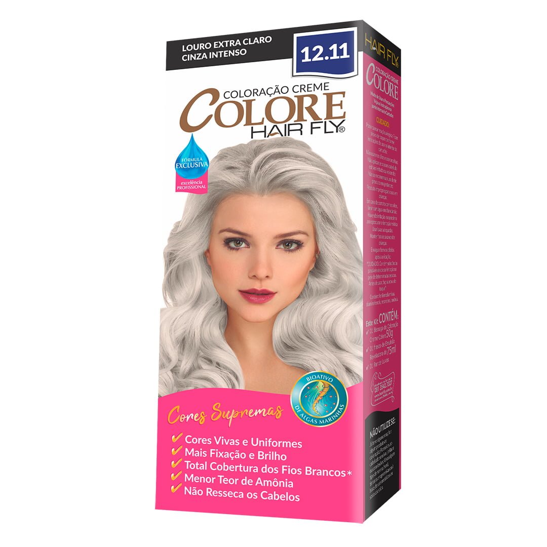 Hair Fly Hair Coloring Hair Fly Coloring Cream Colors 12.11 - Extra Light Blond Gray Intense 125g