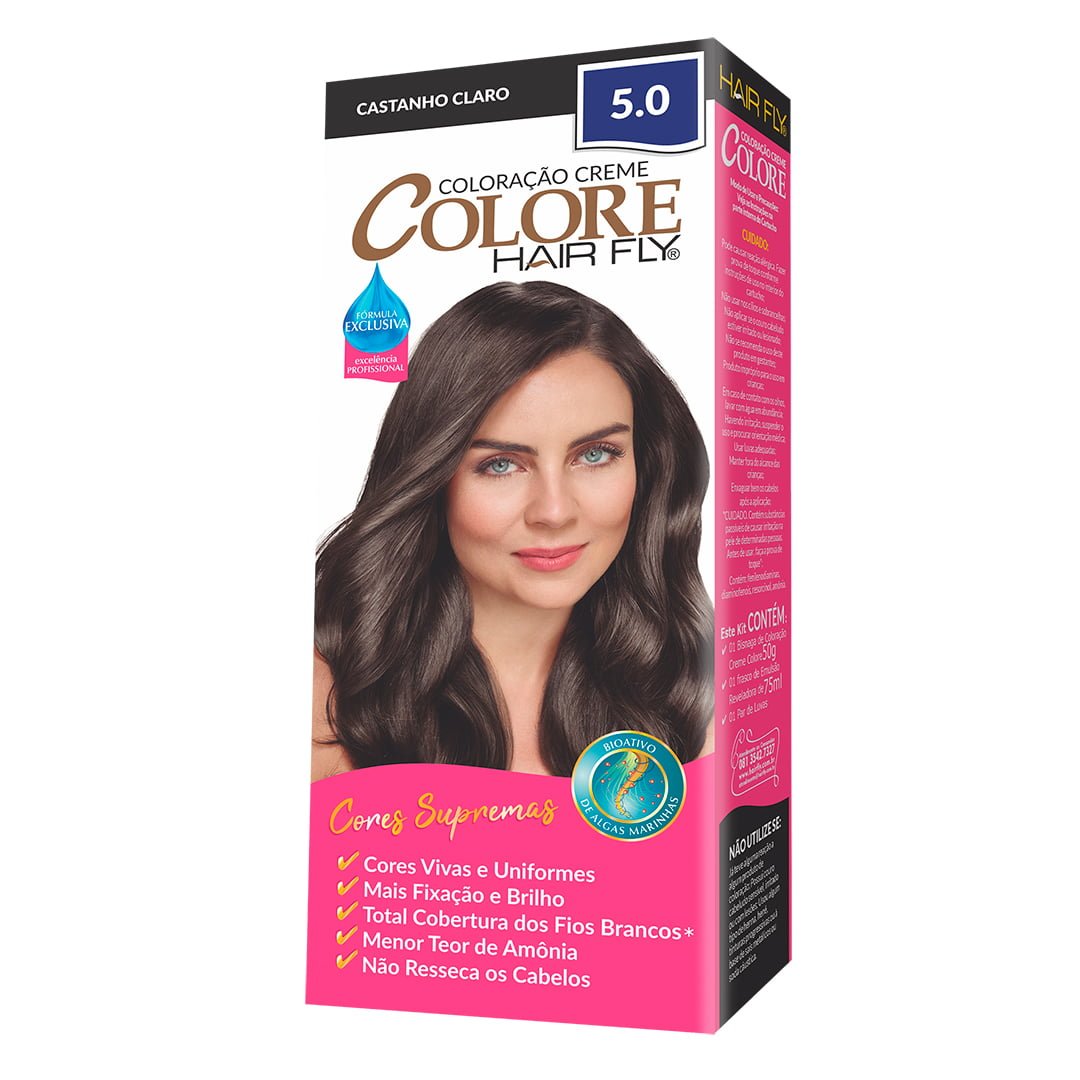 Hair Fly Hair Coloring Hair Fly Coloring Cream Colors 5.0 - Light Brown 125g