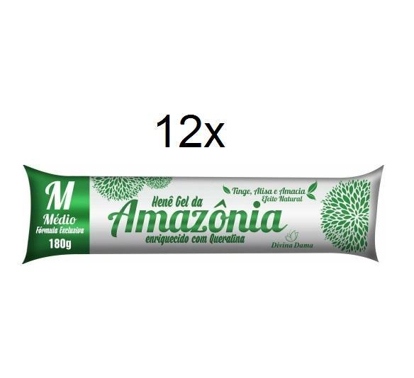 12x lote Henna brasileña Henê Amazônia Gel de queratina para el crecimiento del cabello 180g - Divina Dama