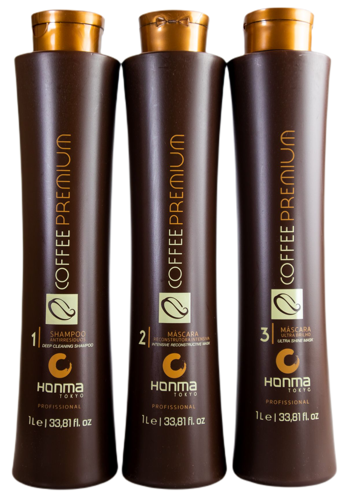Honma Tokyo Brazilian Keratin Treatment Coffee Premium All Liss Progressive Brush Kit 3x1L - WENNOZ