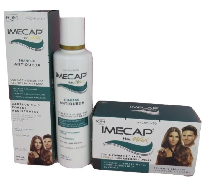 Imecap Hair Care Hair Supplement + Shampoo Anti Loss Hydration Treatment Kit 2 Itens - Imecap