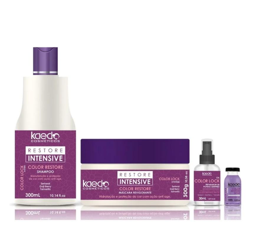 Kaedo Home Care Restore Intensive Color Lock System Potection Maintenance Kit 4 Itens - Kaedo