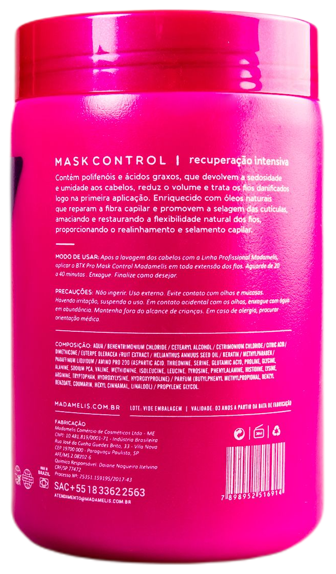MadameLis Brazilian Keratin Treatment Professional Deep Hair Mask  Pro Control Intensive Recovery Treatment Mask 1Kg - Madamelis