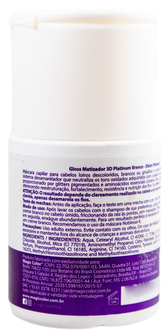 Magic Color Brazilian Keratin Treatment Platinum White Anti Yellow Treatment 3D Tinting Gloss Mask 100ml - Magic Color