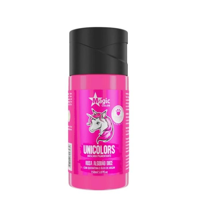 Magic Color Brazilian Keratin Treatment Unicolors Pink Rosa Algodão Doce Toning Pigmenting Mask 150ml - Magic Color