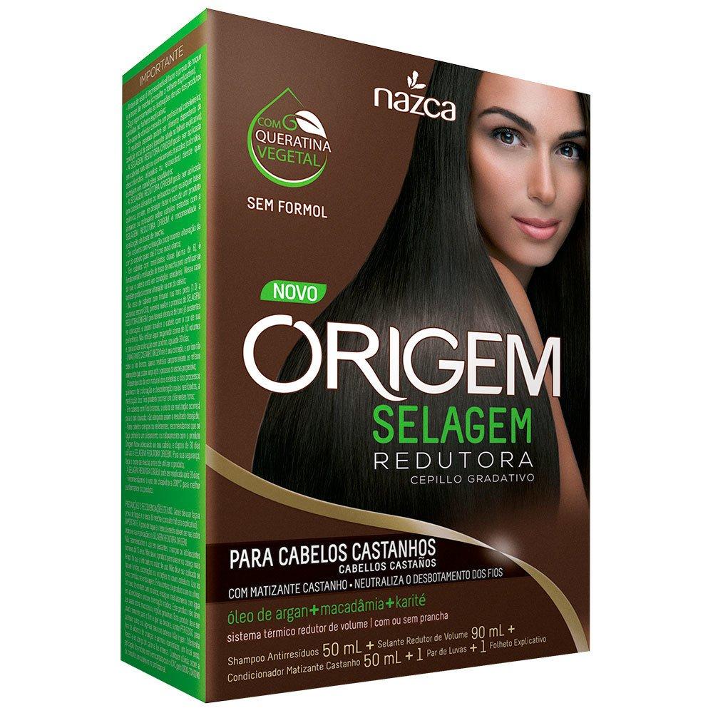 Origem Kit Alisado Reductor Queratina Vegetal Sellador Cabello Castaño