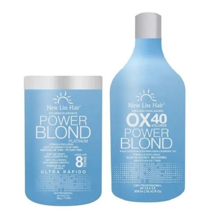 New Liss Hair Brazilian Keratin Treatment Bleaching Powder + Creamy OX Hair Discoloration Kit 2 Itens - New Liss Hair