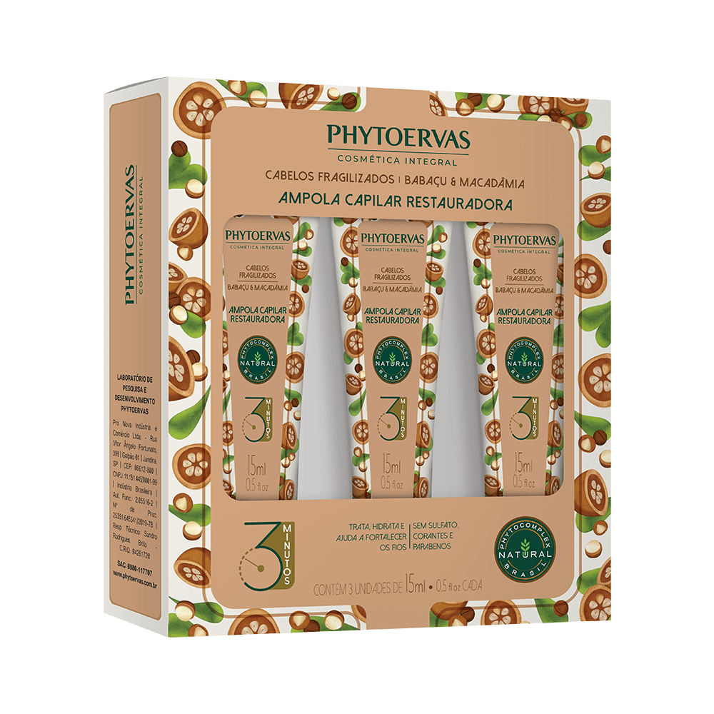 Phytoervas Hair Coloring Accessories Phytoervas Babaçu Fragile Hair Ampoule and Macadamia 3 / 15ml