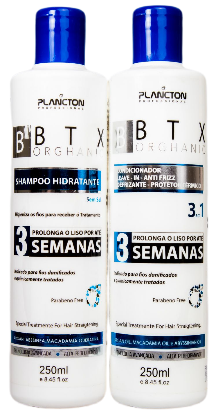 Plancton Professional Brazilian Keratin Treatment Deep Hair Mask Orghanic Volume Reducer Formol Free Smooth 2x250ml - Plancton Professional