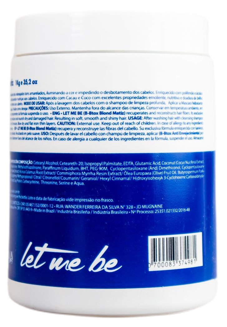 ProSalon Hair Mask Let Me Be B-btox Matiz Hair Mask (for blondes) 1kg - ProSalon