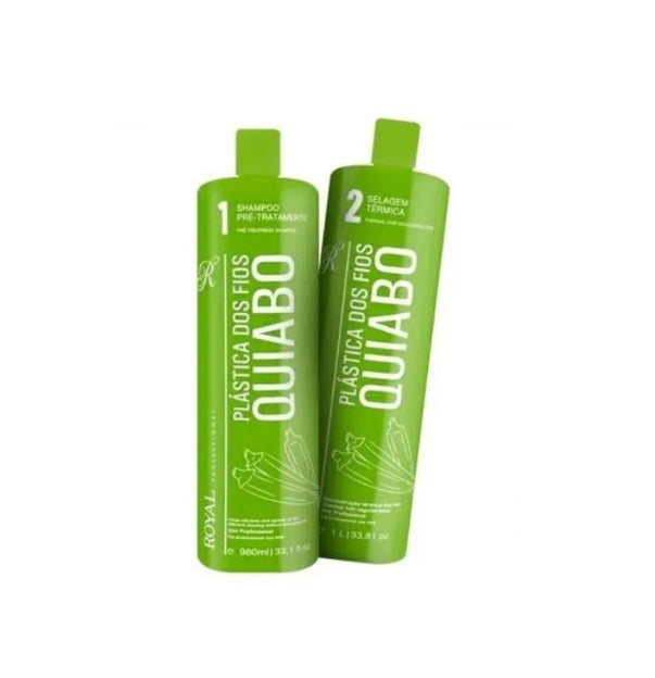Royal Professional Hair Straighteners Quiabo Okra Hair Plastic Straightening Thermal Sealing Kit 2 Itens - Royal Professional