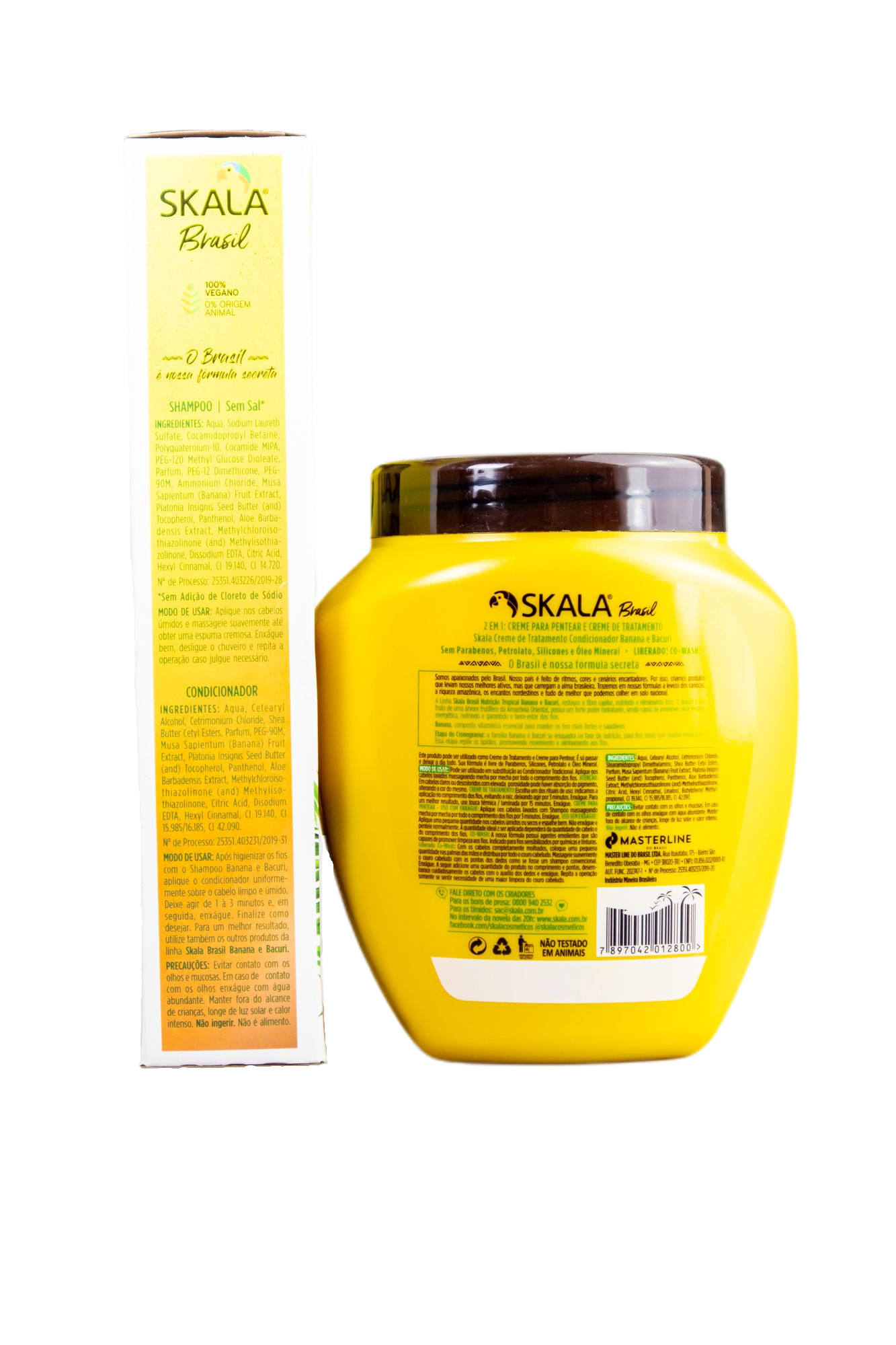 Skala Brazilian Keratin Treatment Skala Brasil Amazon Banana & Bacuri Nutrition Vegan Treatment Kit 3 Prod. - Skala