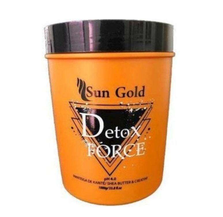 Sun Gold Brazilian Keratin Treatment Shea Butter Creatine Detox Force Regeneration Anti Fall Mask 1Kg - Sun Gold