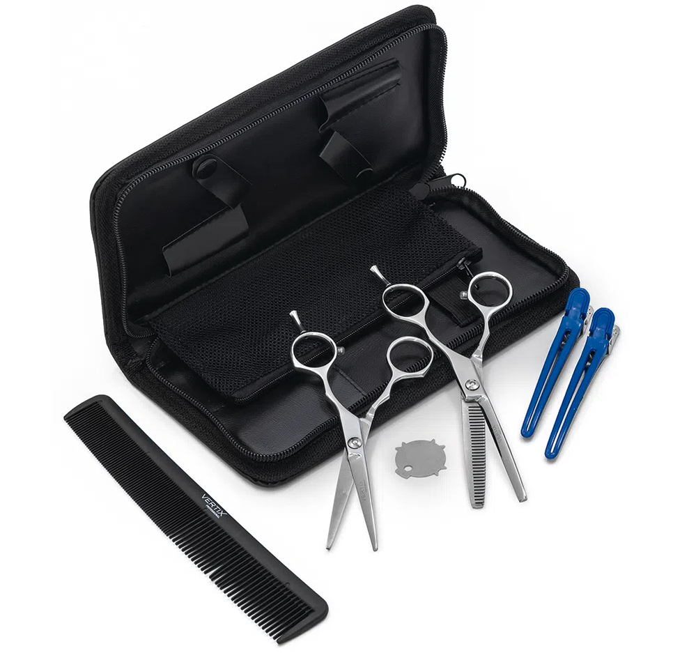 Vertix hair shear Essential Kit 2 Scissors. 1 Comb And 2 Hair Clips Hair Shear - Vertix Professional