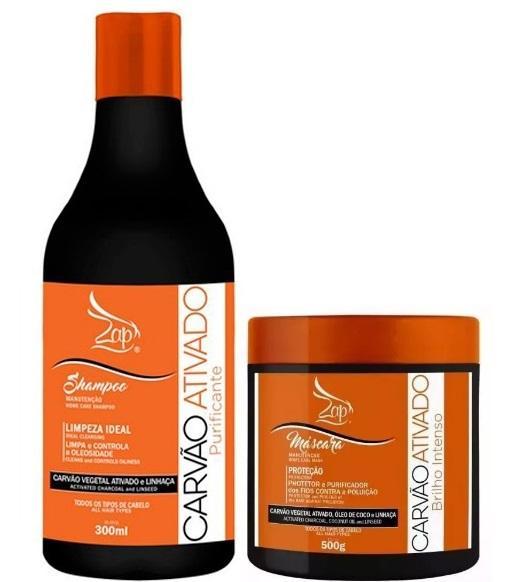 Activated Charcoal Flaxseed Coconut Oil Treatment Kit 2 Products - Zap Cosmetics