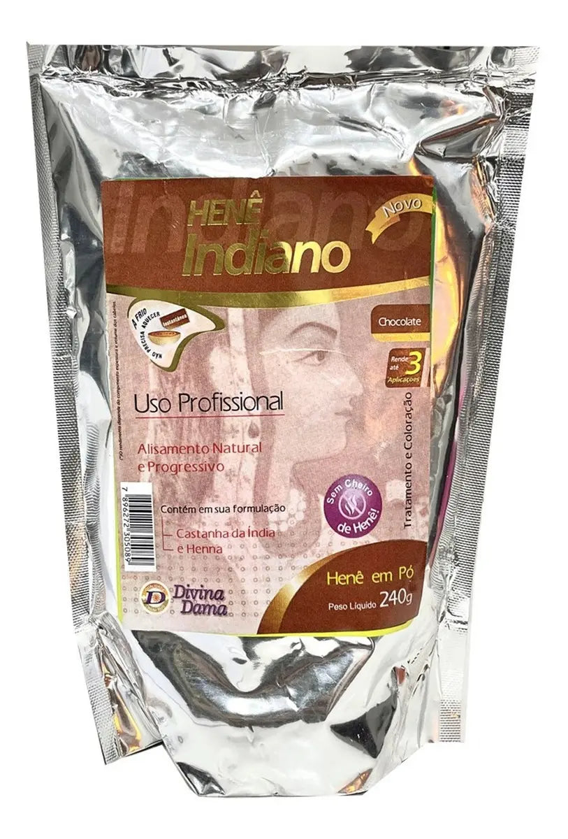 Henê Poudre Chocolat Lissant Teinture Henné 240g - Divina Dama