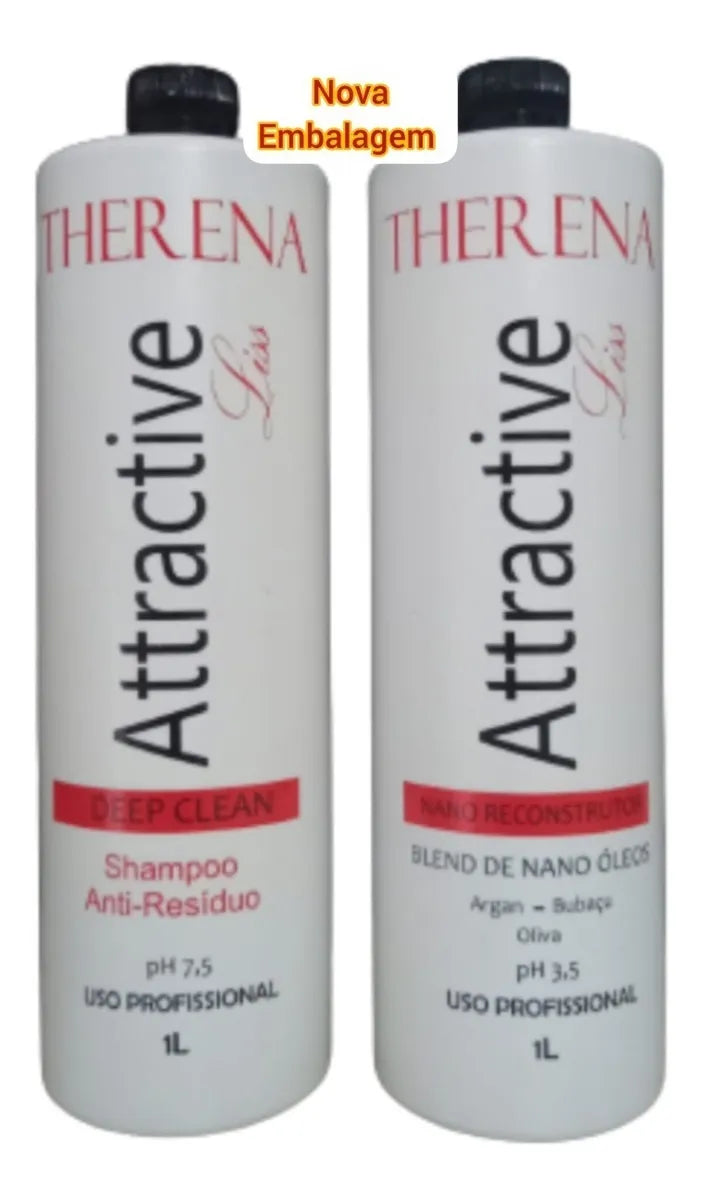 Progressive Brush Anti Frizz Straightener Thermal Treatment Kit 2x1L - Therena