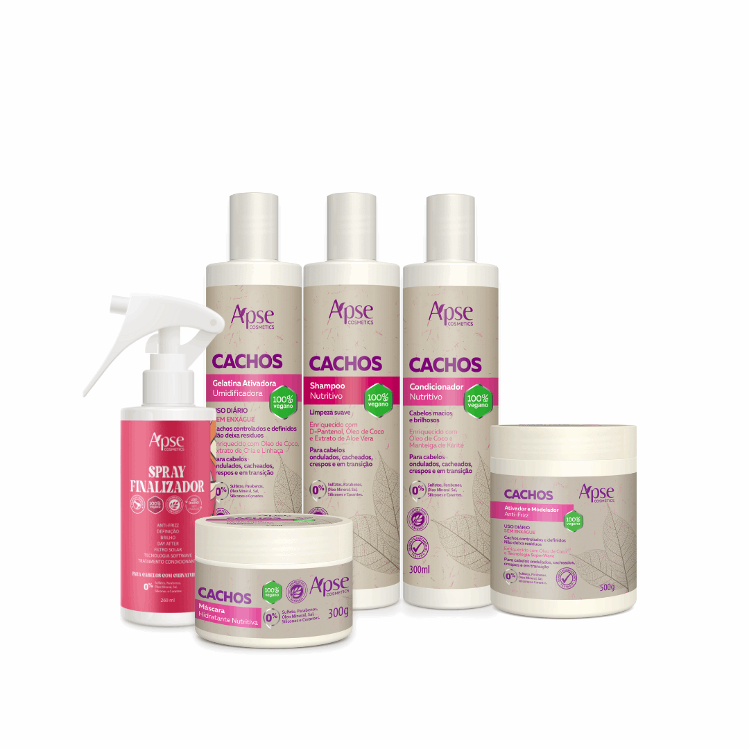 Apse Cosmetics Activators Apse Cosmetics - Curls Kit - Shampoo, Conditioner, Gel, Mask, Activator, and Finishing Spray (6 items)