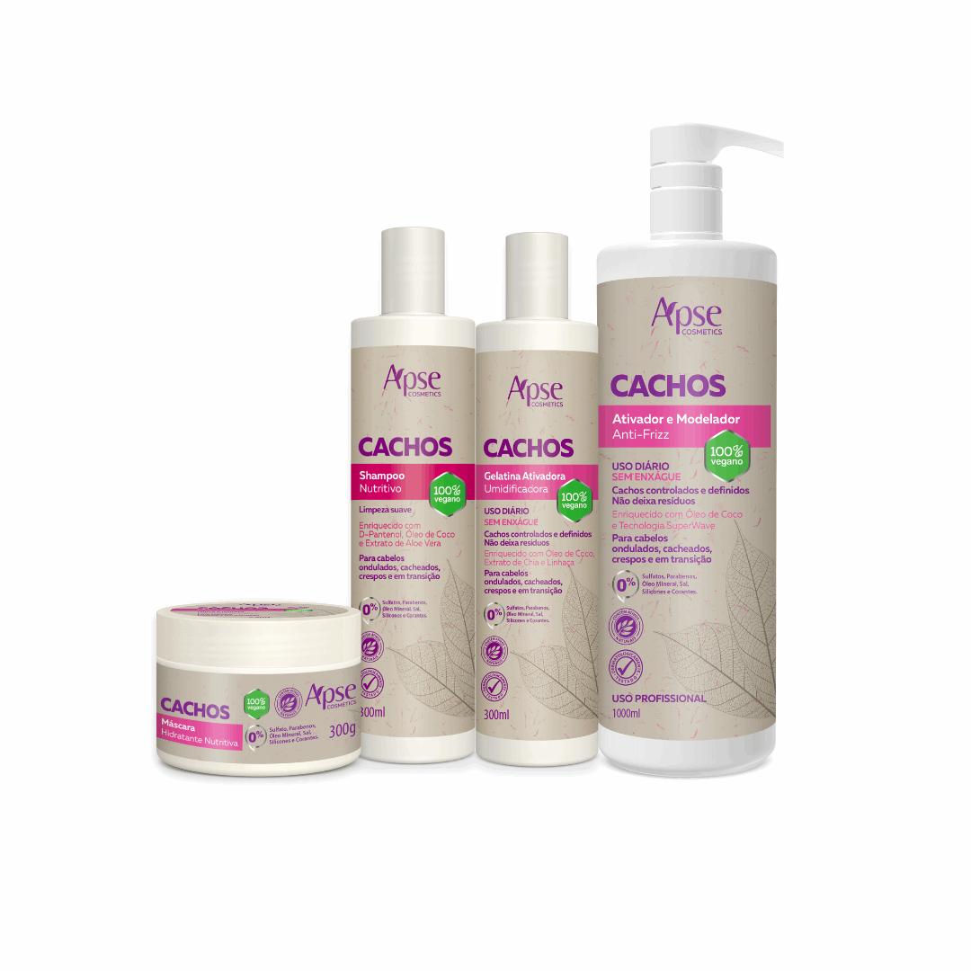 Apse Cosmetics Activators Apse Cosmetics - Curls Kit - Shampoo, Gel, Mask, and Activator (4 ITEMS)