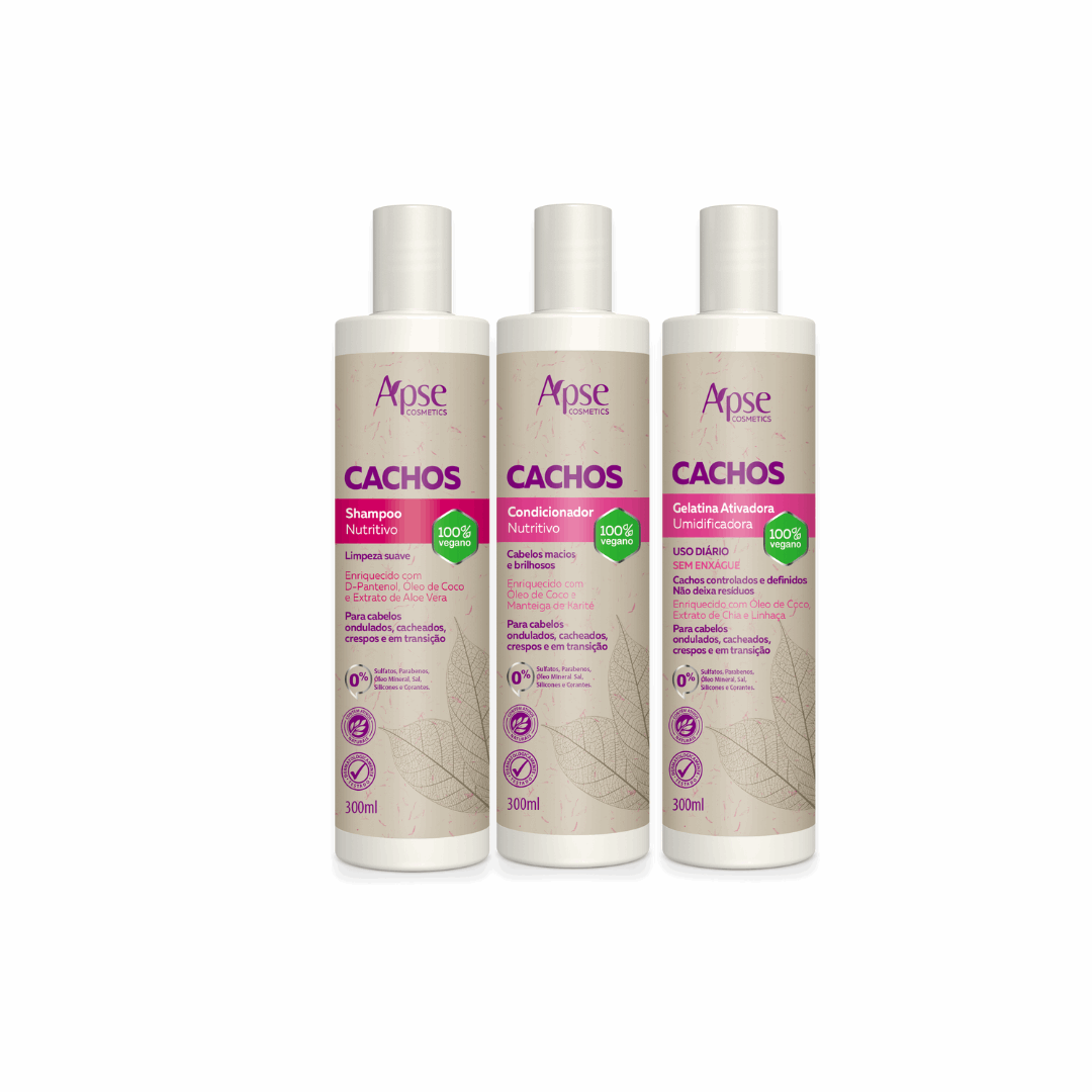 Apse Cosmetics Apse Cosmetics - Curls Kit - Shampoo, Conditioner, and Gelatin (3 ITEMS)