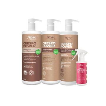 Apse Cosmetics Combing Cream Apse Cosmetics - Kitão Curly Power - Shampoo, Conditioner, Leave-in Cream, and Finishing Spray (4 ITEMS)