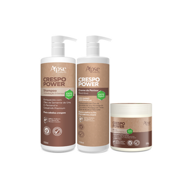 Apse Cosmetics Combing Cream Apse Cosmetics - Kitão Curly Power - Shampoo, Mask, and Leave-in Cream (3 items)