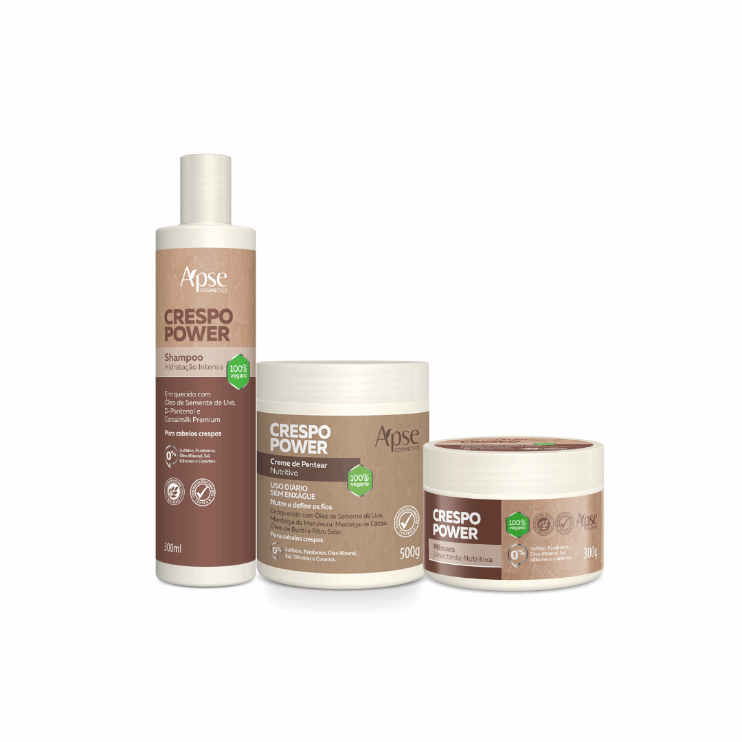 Apse Cosmetics Combing Cream Apse Cosmetics - Power Curly Hair Kit - Shampoo, Mask, and Leave-in Cream (3 items)