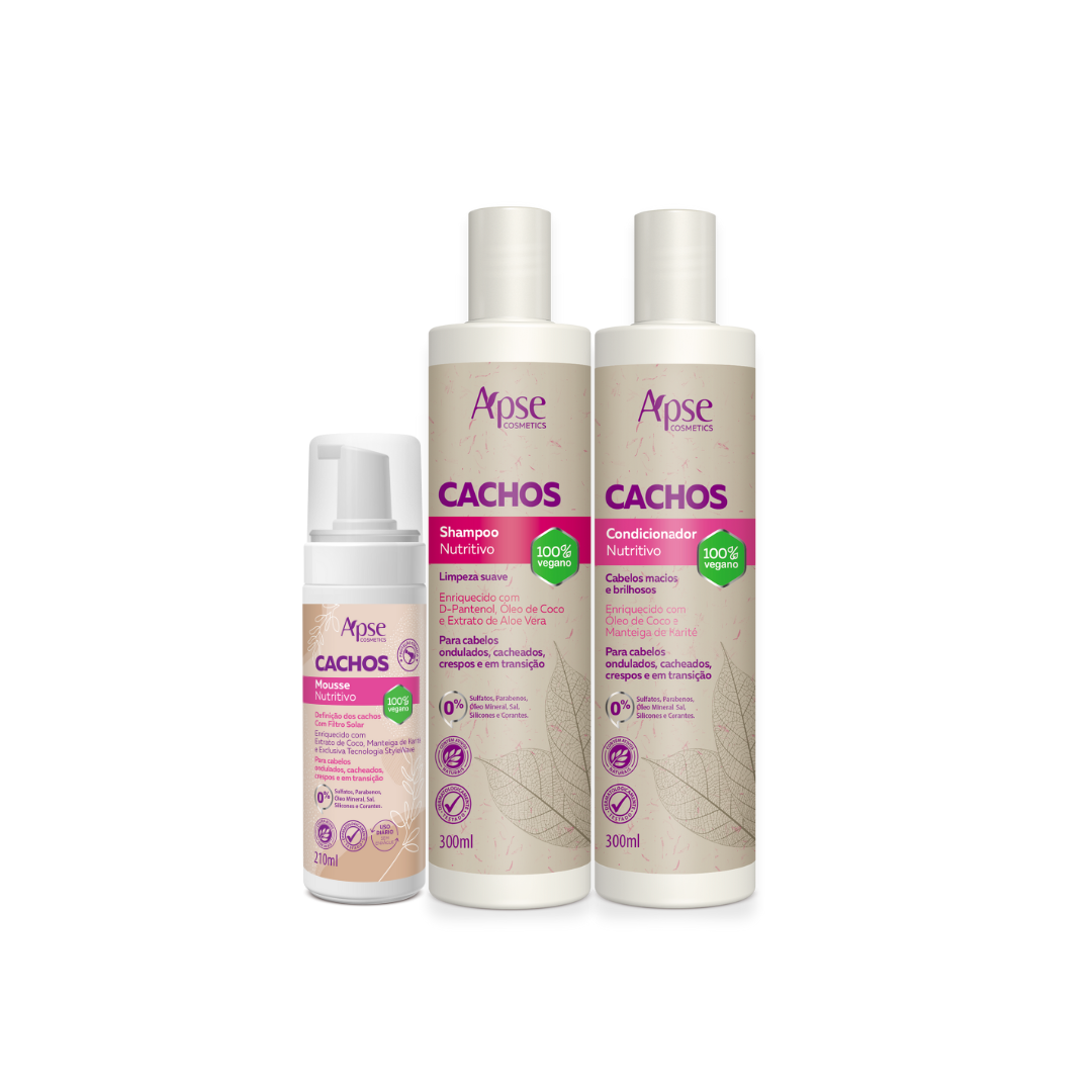 Apse Cosmetics Mousses Apse Cosmetics - Curls Kit - Shampoo, Conditioner, and Mousse (3 ITEMS)