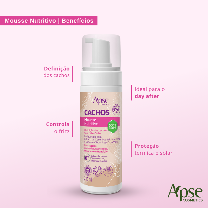 Apse Cosmetics Mousses Apse Cosmetics - Nourishing Curl Mousse 7.1 fl oz - Low Poo - Conditioning Action