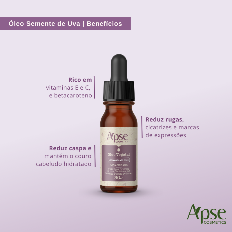Apse Cosmetics Vegetable Oils Apse Cosmetics - Grape Seed Vegetable Oil 1 fl oz