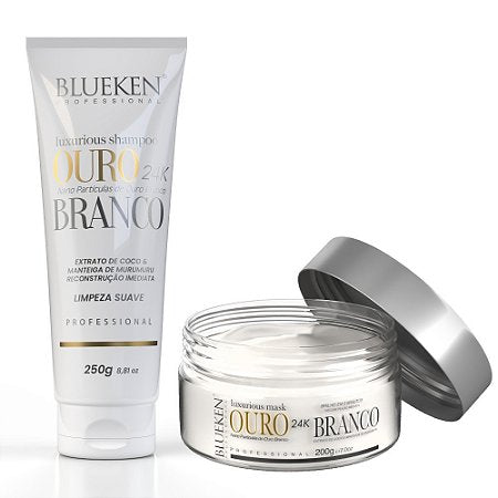Blueken Hair Treatment Blueken Luxurious White Gold Mask 200G + Shampoo Luxurious White Gold 24K 250Ml