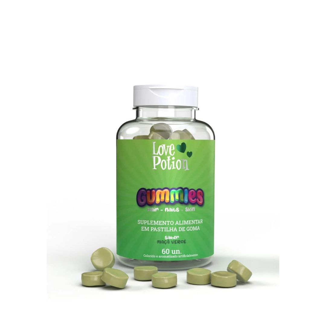LOVE POTION Home Care Set Green Apple Love Potion Gummies Hair Nails Skin Food Supplement Vitamins - (Imperial Measure Available)