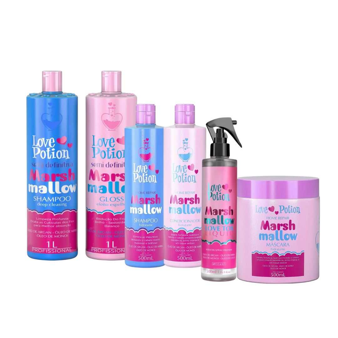 LOVE POTION Home Care Set Marshmallow Progressive Brush with Deep Hair Mask and Home Care Kit Love Potion - Includes Brand.