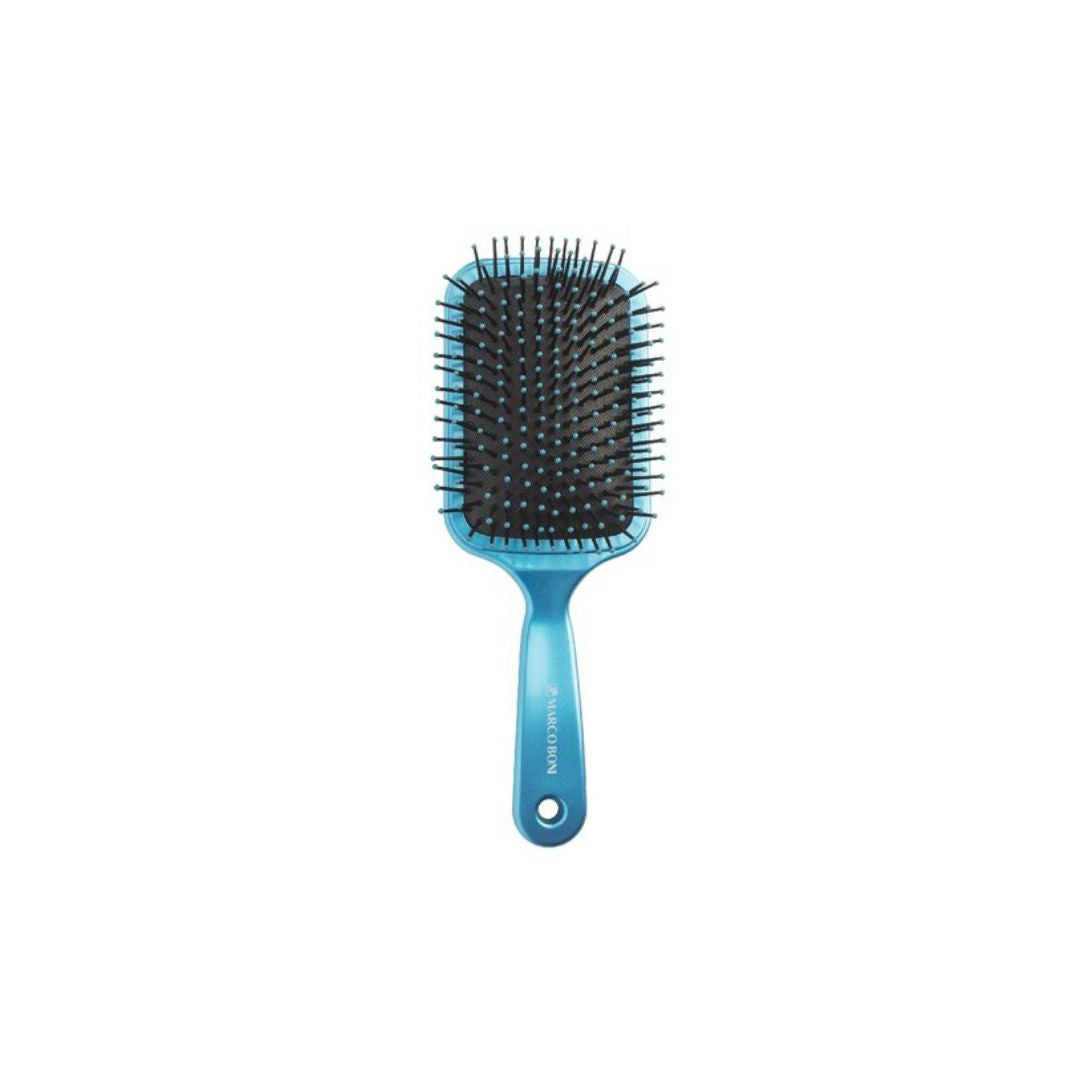 MARCO BONI Brush and Scissors Marco Boni Brazilian Blue Hair Combing Soft Touch Brush Racket Deluxe 8074 Edition