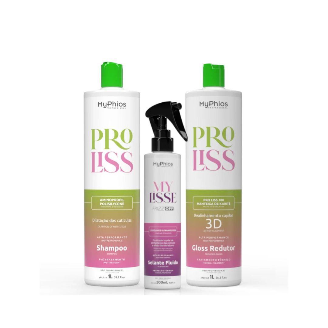 MY PHIOS Brazilian Keratin My Phios Pro Liss Realignment Hair Volume Reducer + My Lisse Sealant Fluid Kit (Now with )